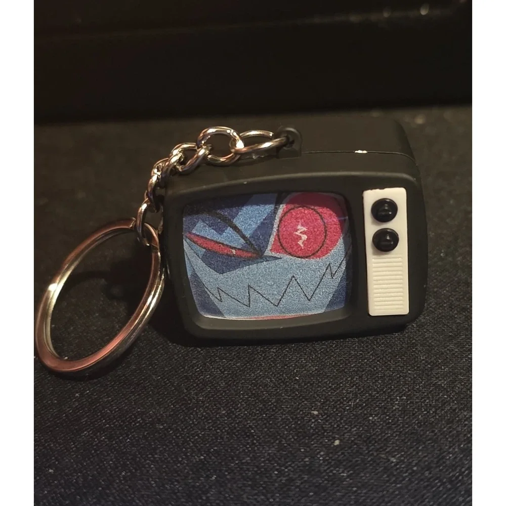 Hazbin Hotel Vox Keychain With Light and Static Sound Clip Electronic Toy Charm
